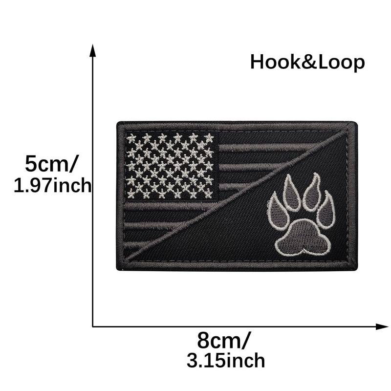 Tactical Patch Us Flag With Tracker Paw Milltary Embroidered - Temu